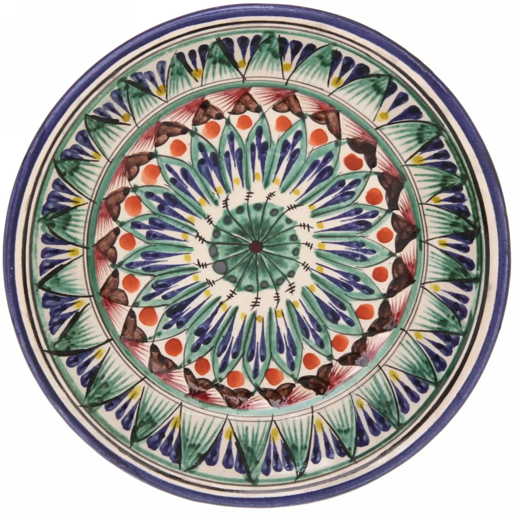 Тарелка плоская 19см синяя Риштанская Керамика