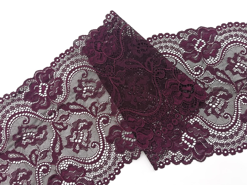 Эластичное кружево, 18см, слива, (Артикул: EK-1016P), м