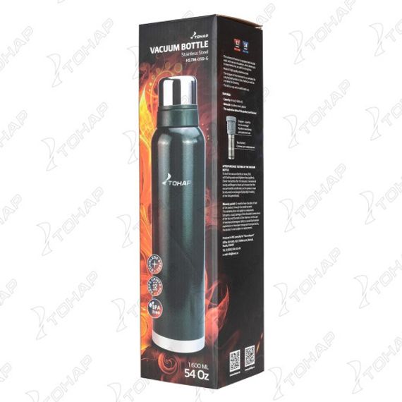 Термос (HS.TM-059-G) 1600ML с ситечком зеленый (2 крышки-кружки) TONAR