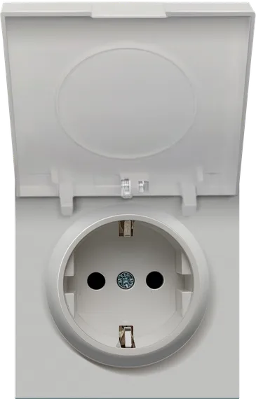 Donel R98 матовый серый накладка для розетки Schuko с большой крышкой, 16A 250 В~, серия DA