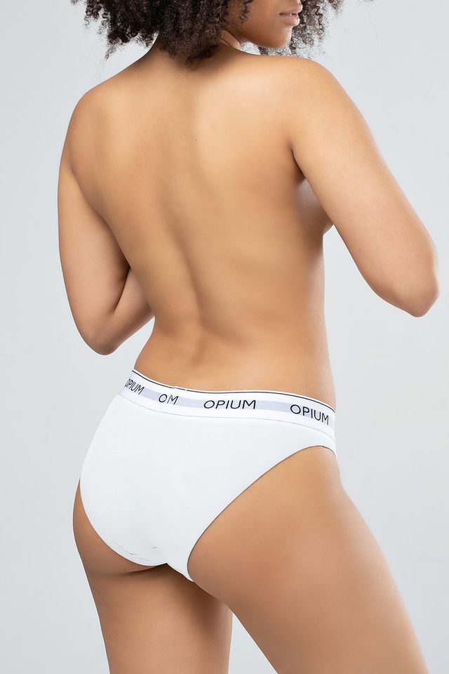 Белые трусы-слип в спортивном стиле с брендированной широкой резинкой