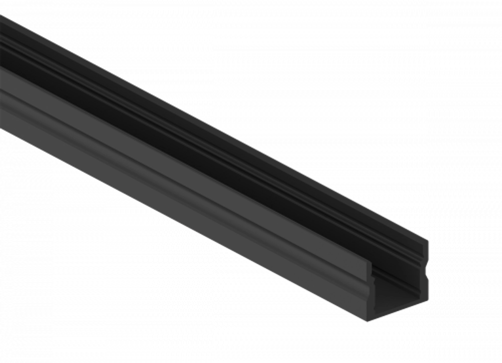 Накладной алюминиевый профиль,   17, 2х14, 5х2000. Цвет: Черный матовый,  RAL9005, Серия:DN8ALE