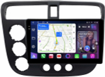 Магнитола для Honda Civic 7 2001-2005 левый руль - FarCar 9662L монитор 9.5" QLED на Android 14, TS18, CarPlay, 4G SIM-слот