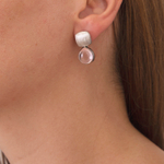Серьги Silk  с Розовым Кварцем