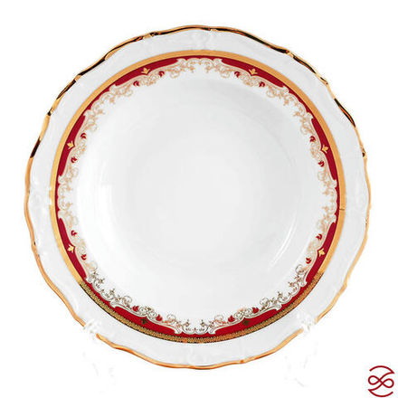 Набор глубоких тарелок Thun Мария Луиза Красная лилия 23см (6 шт)