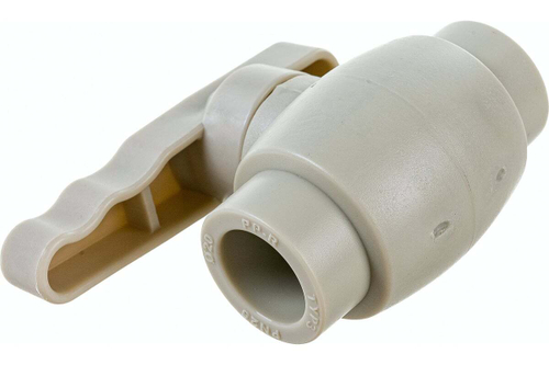 Кран шаровой полный проход PPR 20, серый, РТП (27909)