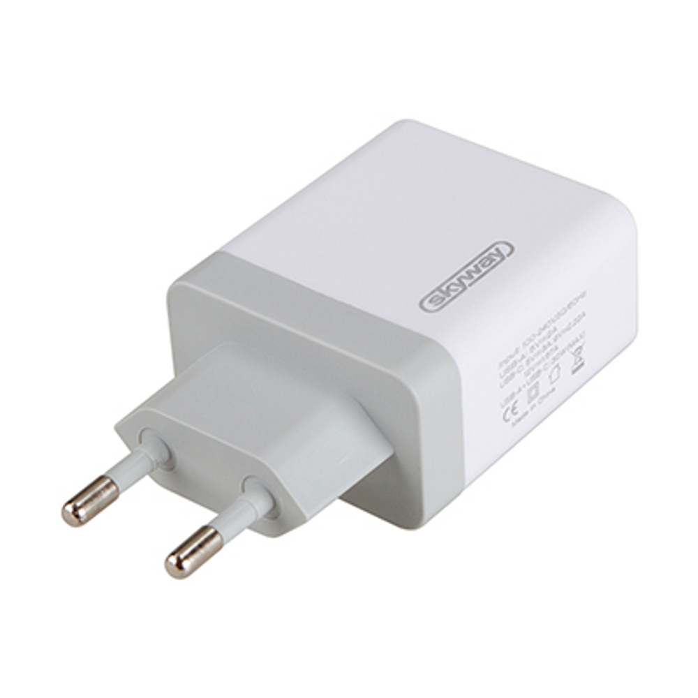 Зарядное устройство сетевое 220 В Skyway 30W USB Type-C (PD) белый