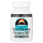 Source Naturals, Ultra Chromium Picolinate 500™, пиколинат хрома, 500 мкг, 120 таблеток