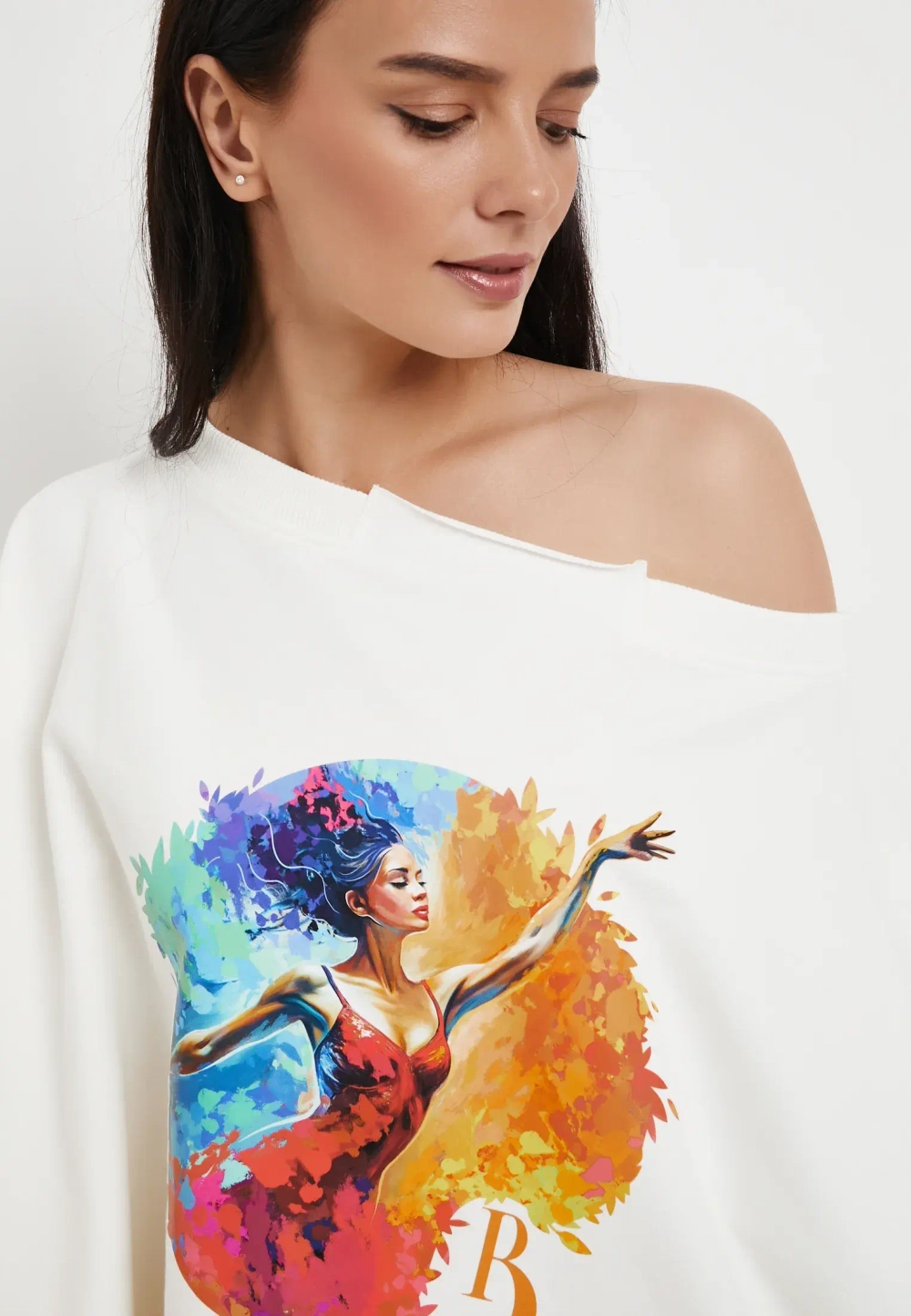 Футболка Летучая мышь принт белый