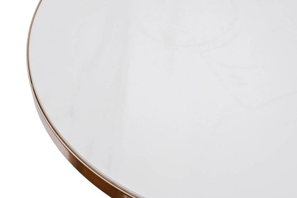 Стол журнальный Garda Decor Garda Decor с мраморной столешницей d50*62 см, цвет опоры золото