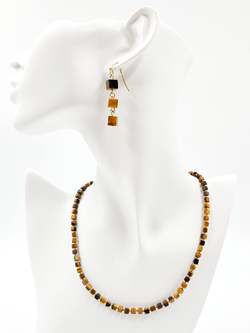 Серьги женские из камня тигровый глаз. Серьги висячие