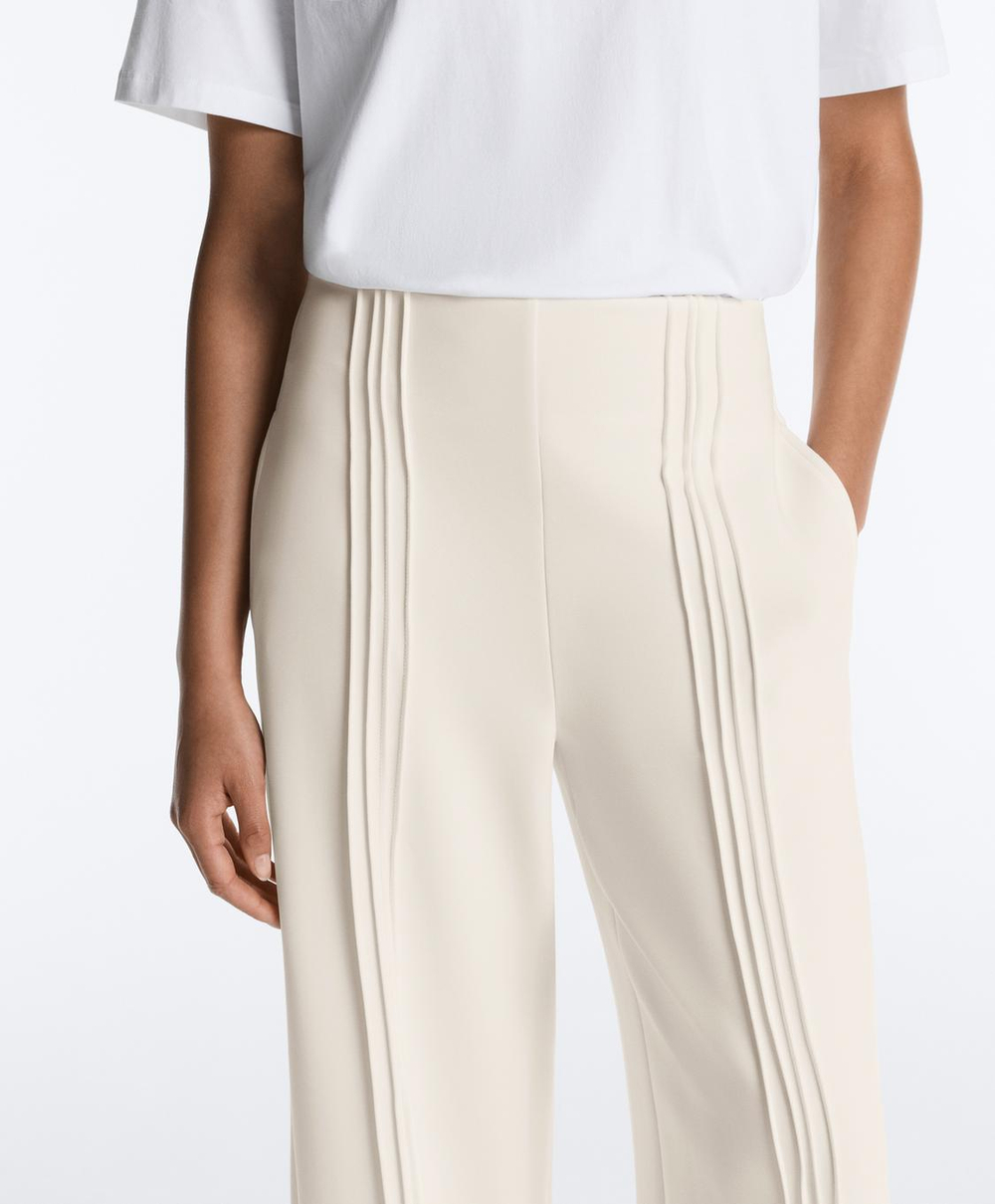 Oysho Брюки прямого кроя из мягкого модала с кантом, экрю