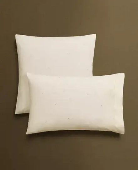 ZARA HOME ДЕТСКАЯ НАВОЛОЧКА С ВЫШИВКОЙ, ЖЕЛТОВАТО-БЕЛЫЙ