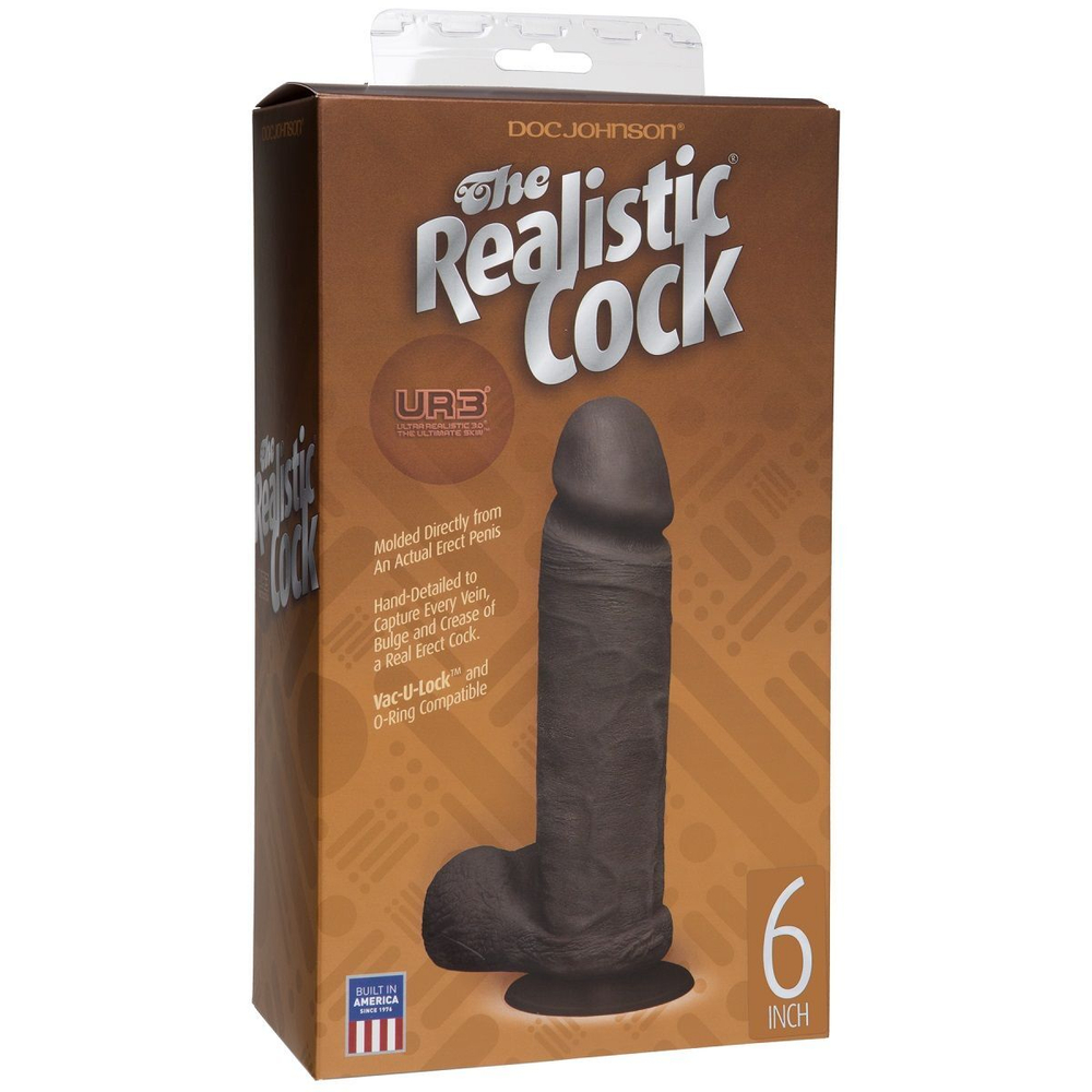 Реалистичный фаллоимитатор The Realistic Cock ULTRASKYN 6” - 17,3 см. (Цвет: коричневый)