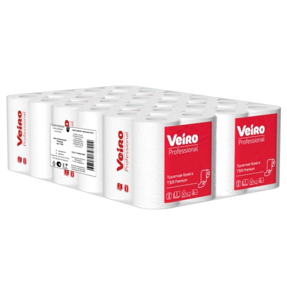 Туалетная бумага в рулонах Veiro Professional Premium белая трёхслойная (48 рулонов по 20 м)