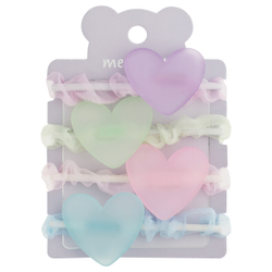 Резинки для волос MESHU, с полупрозрачными топперами, 4шт., диаметр 5см, европодвес MS_60590