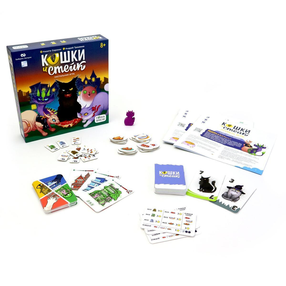 Игра настольная "Кошки и стейк" 40 карточек (ND Play)