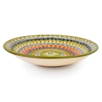 Ляган Риштанская Керамика 34 см. глубокий, цвет салатовый