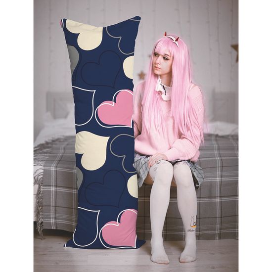 Дакимакура подушка сердечки и валентинками арт. 0024