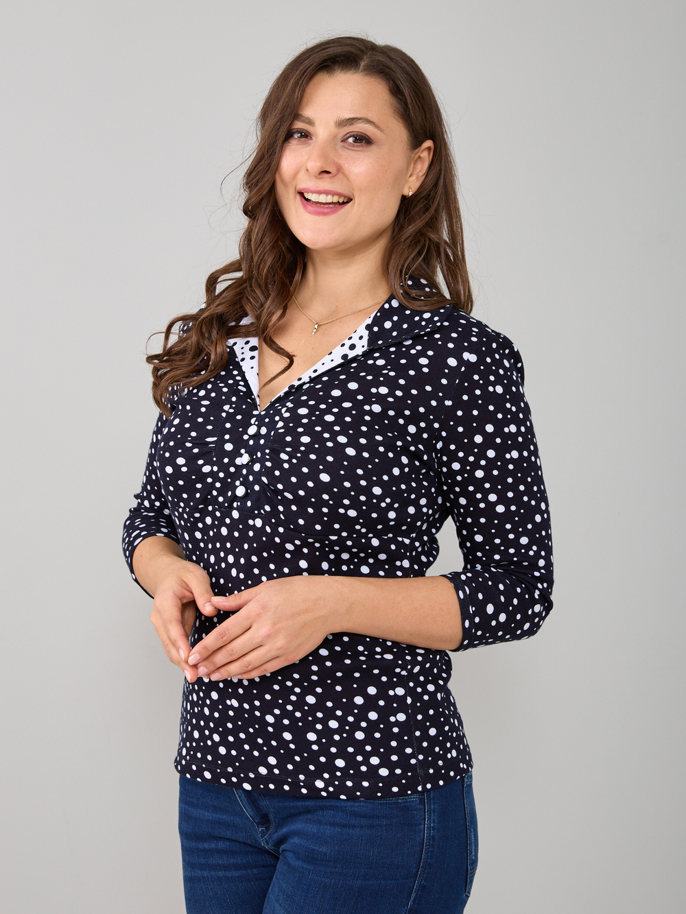 Блузка БЛ-015/синийгорох