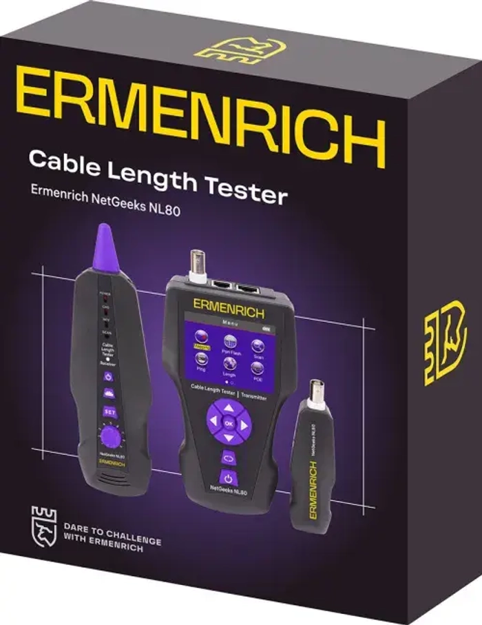 Измеритель длины кабеля Ermenrich NetGeeks NL80, фиолетовый