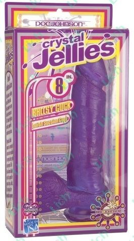 Фиолетовый фаллос на присоске CRYSTAL JELLIES