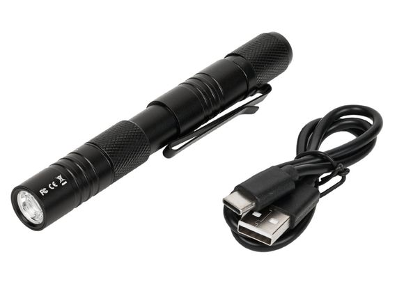 Фонарь-ручка Skywoods Penlight Fix P4 Short 350 люмен, фокусировка луча, Type-C