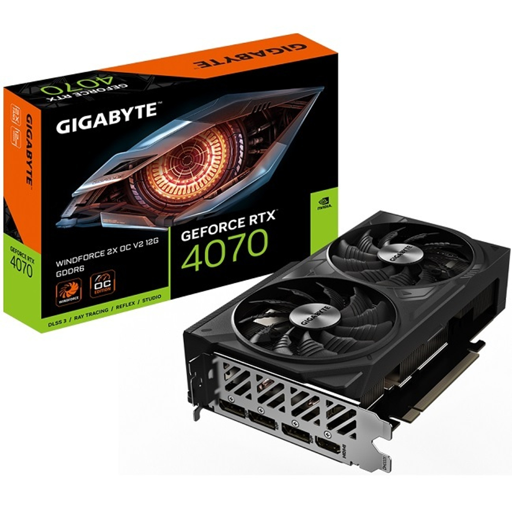 Видеокарта GIGABYTE GeForce RTX 4070 WINDFORCE 2X V2 OC 12GB (GV-N4070WF2OCV2-12GD)