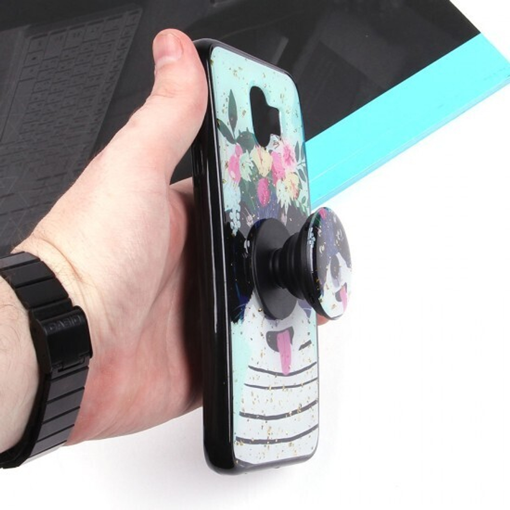 Чехол ТПУ с попсокетом для Samsung Galaxy J4 (2018), 010895