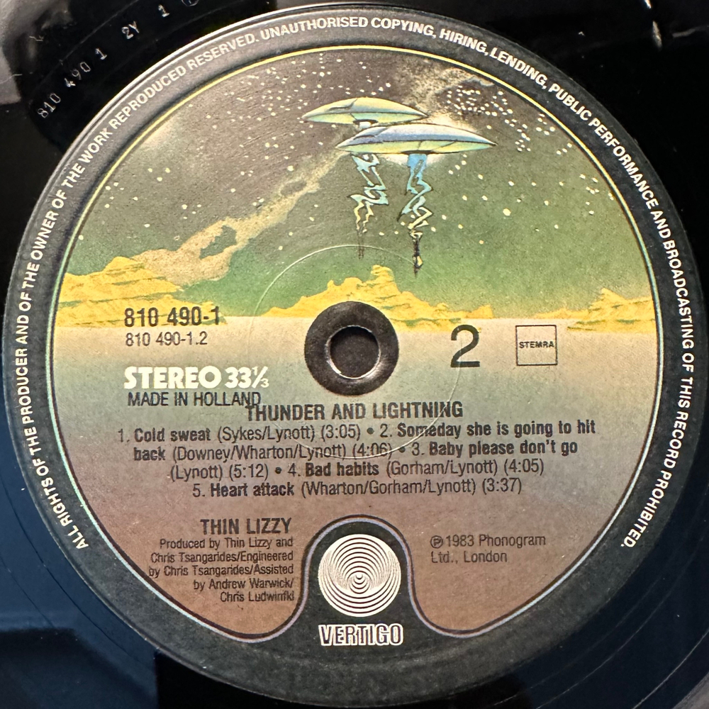 Thin Lizzy - Thunder And Lightning (Голландия 1983г.)