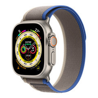 Apple Watch Ultra, 49 мм титановые, GPS + Cellular, ремешок Trail синего/серого цвета  (MQF33/MQFV3)