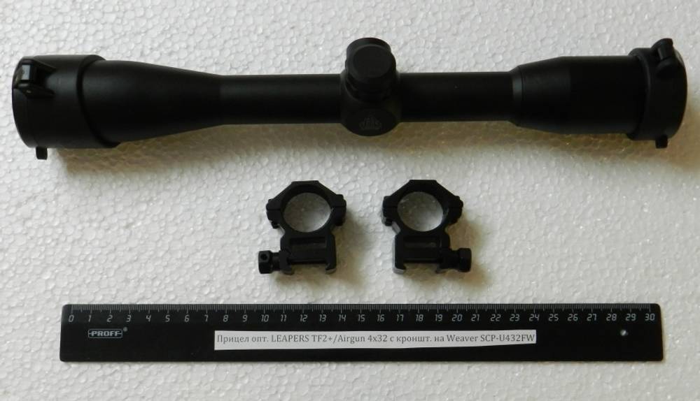 Прицел оптический LEAPERS TF2+/Airgun 4х32 отстр.паралакса, кронштейном на Weaver