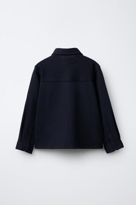 ZARA РУБАШКА С КАРМАНОМ, ТЕМНО-СИНИЙ