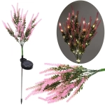 Светильник на солн.батарее (фигура на спице с подсветкой) «Лаванда» 73см, Розовый (свечение тепл.белый)