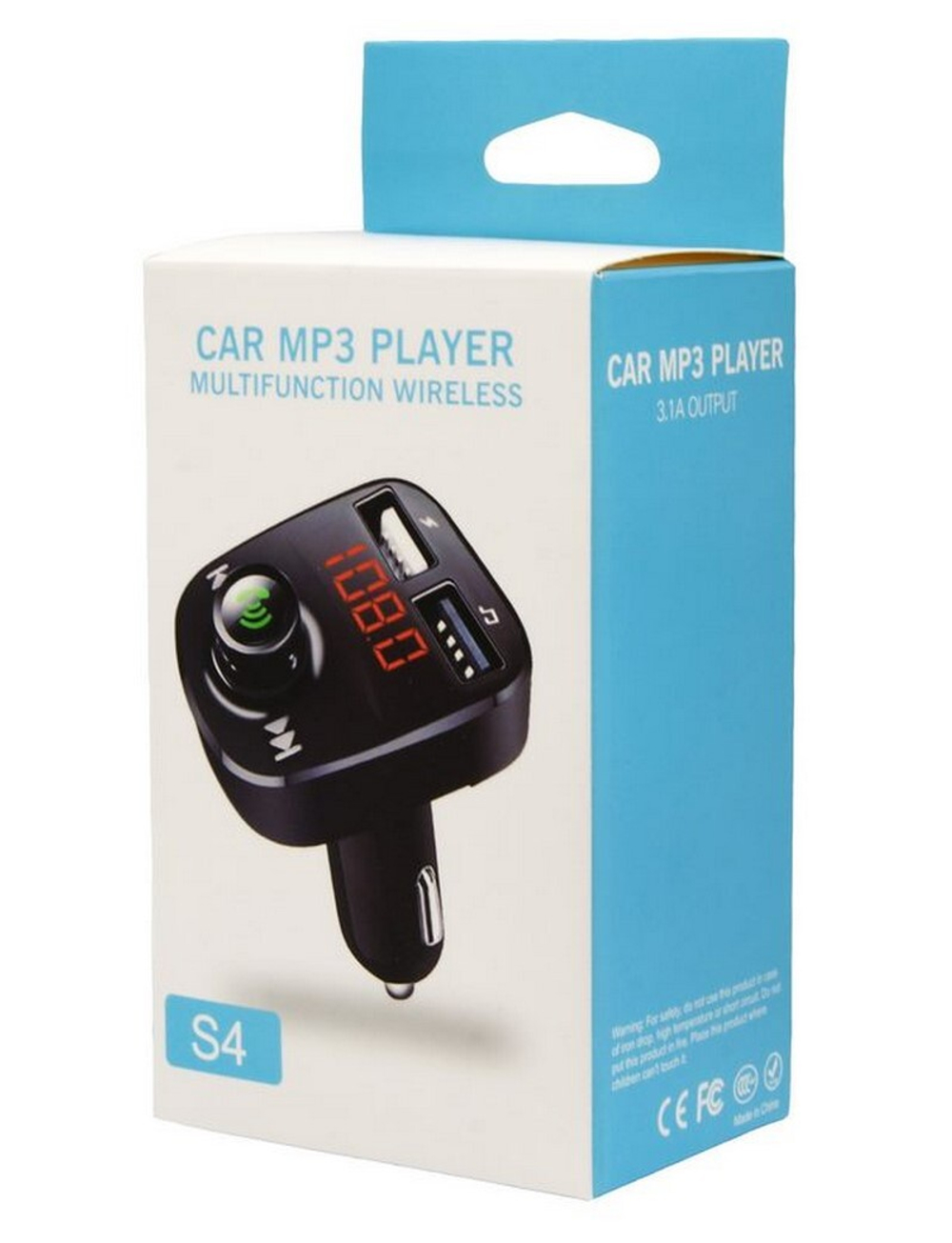 Автомобильный FM-трансмиттер S4 Bluetooth (черный)