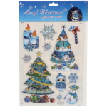 Набор наклеек «Зимние узоры» , лист 21,5х33,5 см,микс