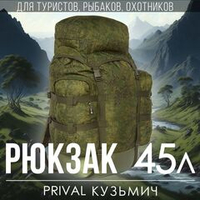 Рюкзак туристический Prival Кузьмич 45, камуфляж Пиксель