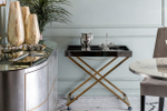 Стол сервировочный Garda Decor матовый, н, ж сталь золото 80*55*67 см