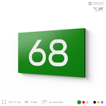 Табличка с номером 68 на дверь квартиры, для офиса, кабинета, аудитории, склада, зеленая 120х70 мм, Айдентика Технолоджи