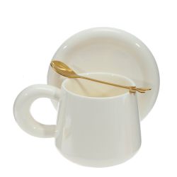 GAEM Кружка с блюдцем и ложкой, 300 мл, L16 W13 H10 см, 4в.