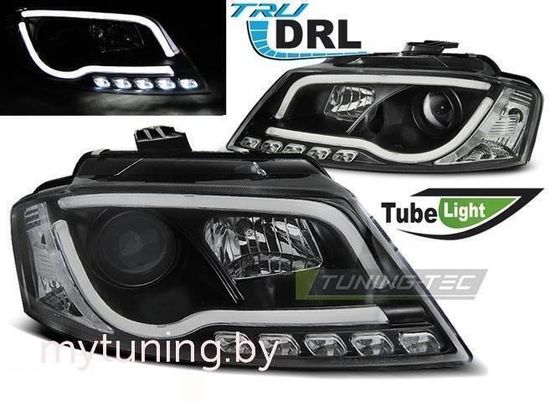 Передние фары black tube light tru drl для Audi A3