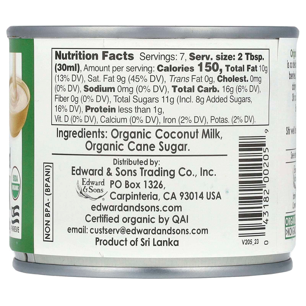 Edward & Sons, Let's Do Organic®, Sweetened Condensed Coconut Milk, Original , 7.4 oz (210 g)