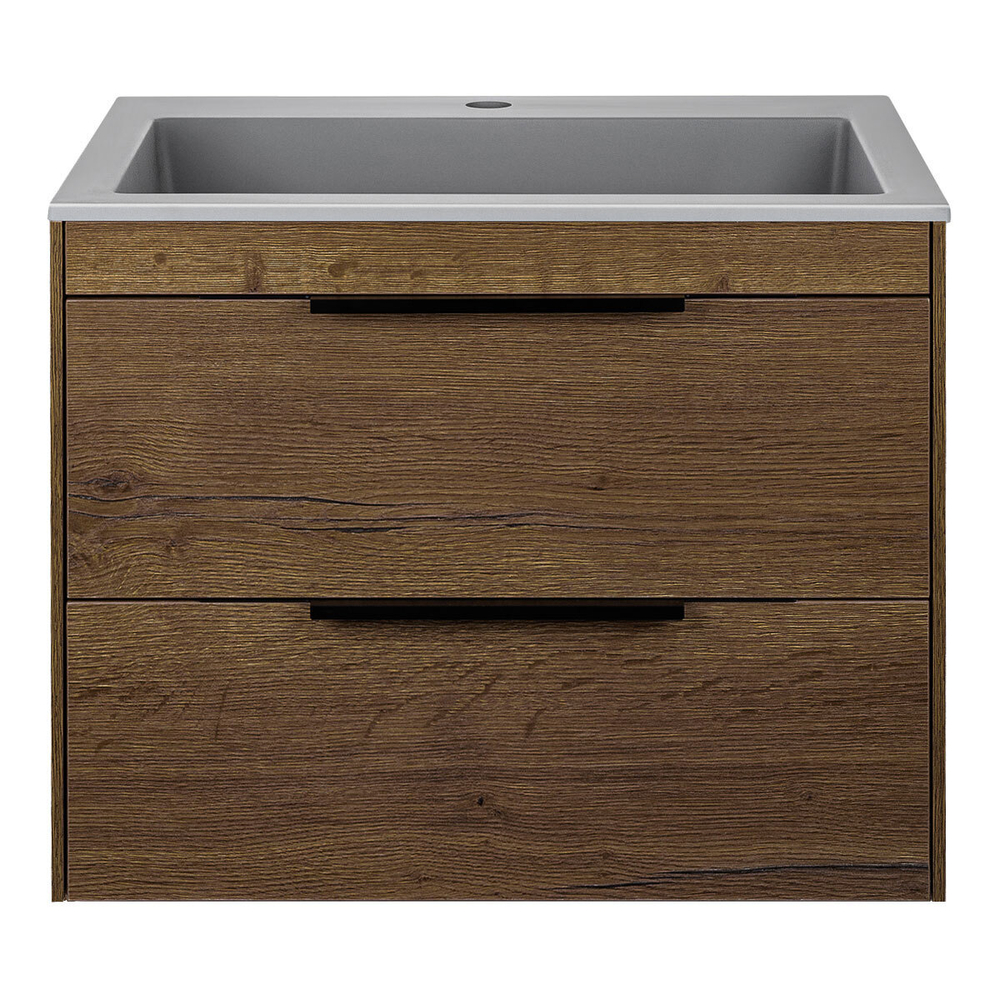 База под раковину Chiara 2D 600 подвесная, 2 выкатных ящика soft-close, T.Oak