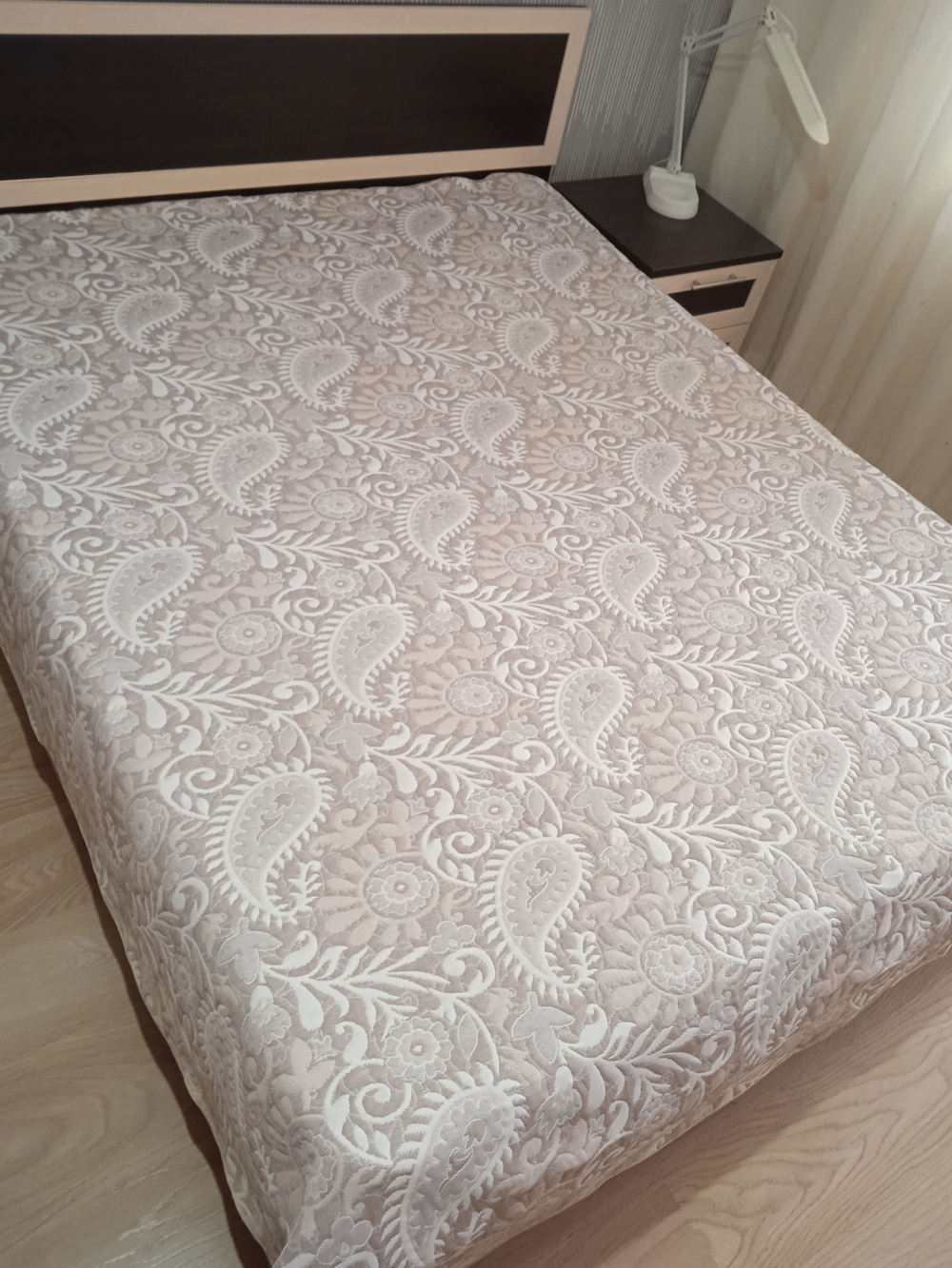 Покрывало жаккардовое двухстороннее Нежность 191-18 беж,серый 2.0 (180х200)