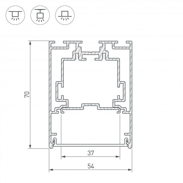 Профиль Arlight S2-Line-5470-2500 Seamless Anod 029440