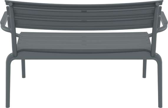 Диван пластиковый двухместный Paris Lounge темно-серый