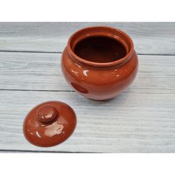 Горшок 750 мл d 10,5 см h11,5 см с крышкой "Стандарт" керамика ПГ [1]