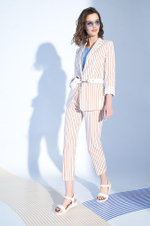 3726 Брюки женские (молочный полоска)