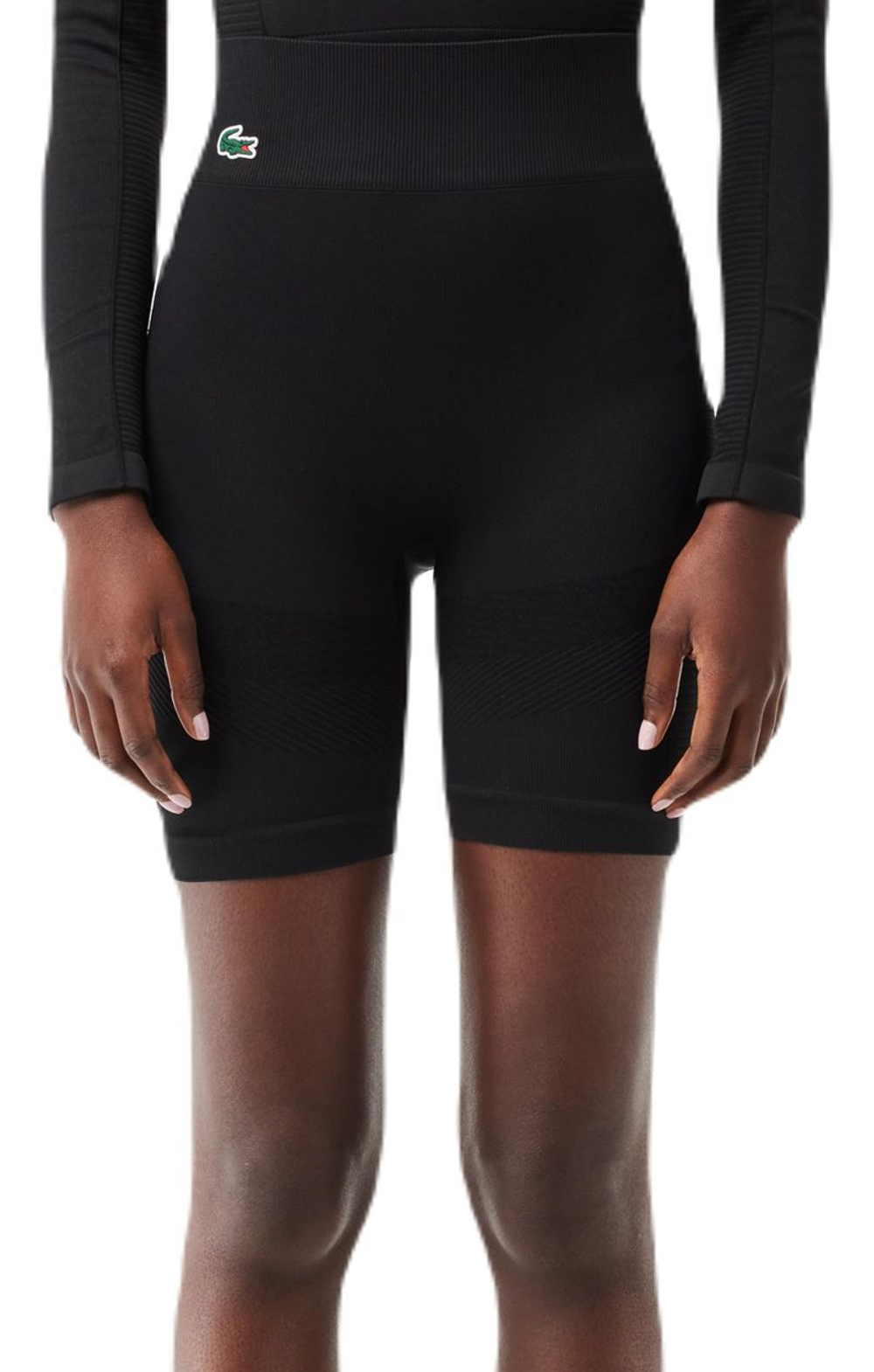 Женские Шорты теннисные Lacoste Women's Seamless Sport Bike Shorts - черный
