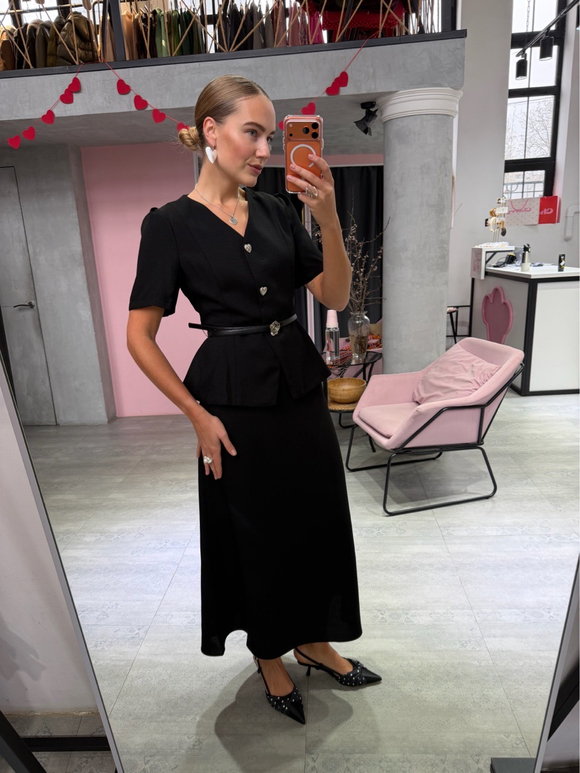 Твидовый костюм Жаклин черный